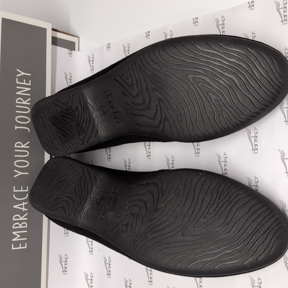 Dansko Lori Suede Black/Leopard Loafers 40 nwot - Picture 5 of 10